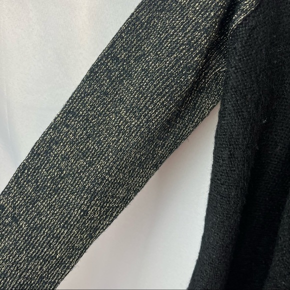 House of Harlow 1960 Celine Black & Gold Open Front Knit Cardigan S - Picture 5 of 6